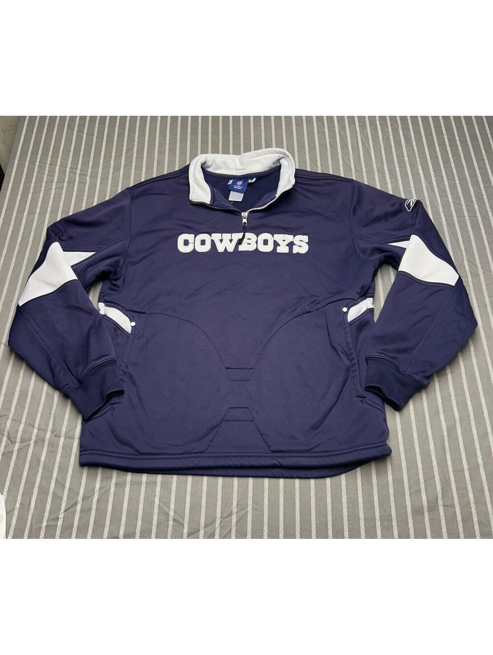 Onfield Reebok NFL Dallas Cowboys 1/4 Zip Pullover Sweatshirt Men's Size medium